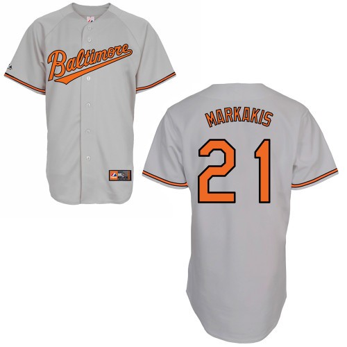 Baltimore Orioles 21 Nick Markakis Gray Cool Base MLB Jersey Baseball MLB Jerseys